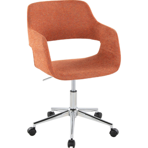 Margarite Office Task Chair in Chrome & Orange Fabric